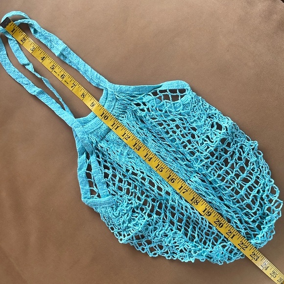 French Crochet Market Bag Long Handle Tote - Picture 2 of 2